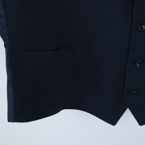 Mens Waistcoat Large Size UK 42 Blue Formal 100% Wool Dress Vest - Picture 6 of 10