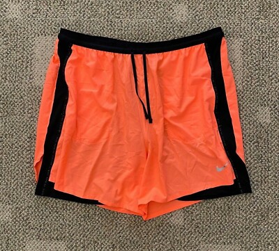 Nike Running Shorts Athletic Flex Run Division Hybrid Bright Mango Men's XXL