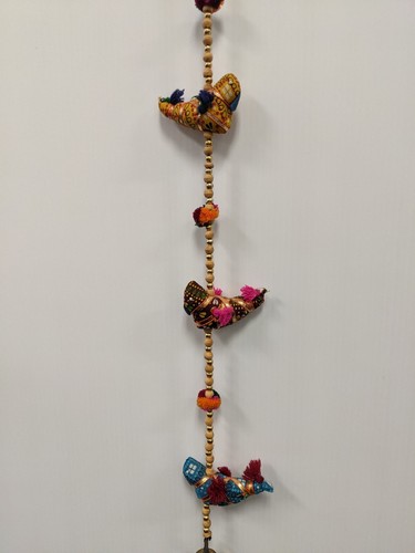 2 Door Hangers w/ Bells Handmade w/ Beads, Strings Decorative 47" Long - Picture 7 of 8
