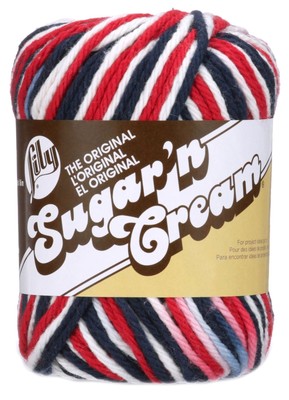 Spinrite 102002-2211 Sugar'n Cream Yarn - Ombres-Red, White & Blue