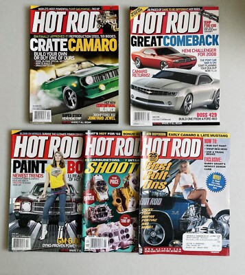 Set 5 Hot Rod 2002 2005 2006 Magazine Camaro Bundle Challenger