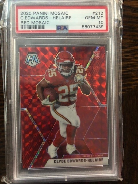 CLYDE EDWARDS-HELAIRE 2020 Panini Mosaic Red Rookie PSA 10