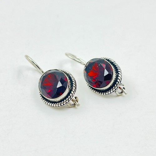 925 Sterling Silver Mozambique Garnet Gemstone Jewelry Drop/Dangle Earring