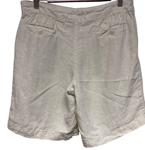 Jones New York JNY Women's 100% Linen Shorts Tan Walking Summer Size 10 - Picture 4 of 9