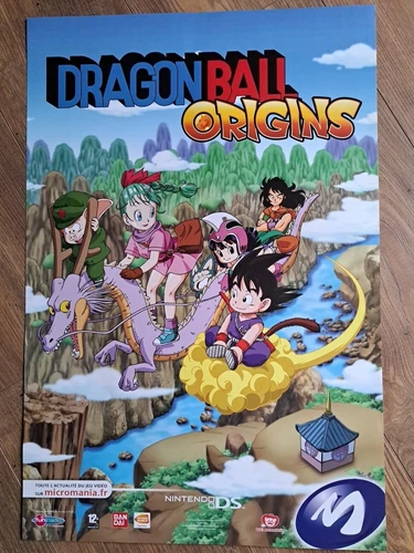 AFFICHE 2008 DRAGONBALL ORIGINS, NINTENDO MICROMANIA TOEI ANIMATION