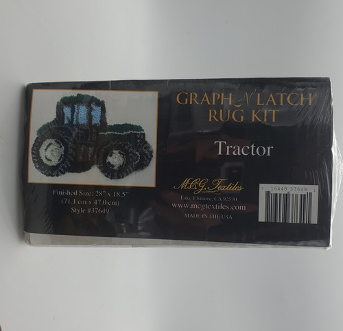 MCG Textiles Latch Hook Rug Kit Tractor Shaped Rug Graph n Latch Green Tractor - Picture 3 of 5
