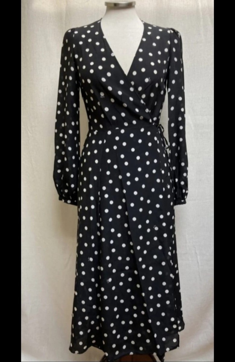 REALISATION PAR NWT Sz XXS VIOLETTE Silk Polka Dot Wrap Dress NEW