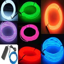 1 2 3 4 5 6 Neon Light Glow EL Wire Led Tube Car Dance Party Bar Decoration 9ft