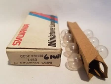 Box of 7 Sylvania 1483 S1483 Miniature Globe Screw Base Lamps Light Bulbs 370130