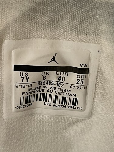 Nike Boys Air Jordan Flight 842485-102 White Basketball Shoes Sneakers Size 7Y - Picture 10 of 10
