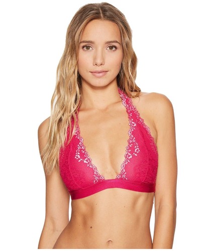 NEU FREE PEOPLE INTIMATE Rosa Jakobsmuschel Spitze Neckholder Top Elle BH Bralette Gr. XS - Bild 2 von 7