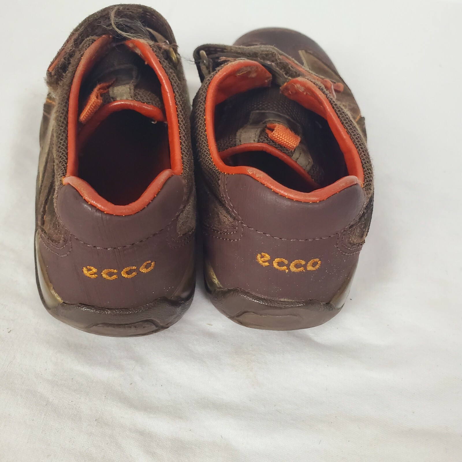 ECCO Toddler Boys Shoes Leather Suede Brown Orange Size EU 26 US 9/9.5 eBay