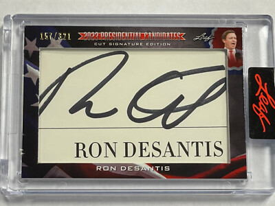 2023 Leaf Encased Cut Signature POTUS Candidate RON DeSANTIS ON CARD AUTO # /321