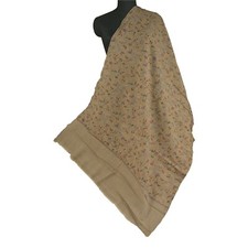 Sanskriti Vintage Long Pure Woollen Shawl Hand Embroidered Kantha Scarf Stole