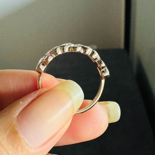 Cluster Wedding Band Oval Cut Moissanite Band Bezel Set Art Deco Women Ring Gift - Picture 7 of 14