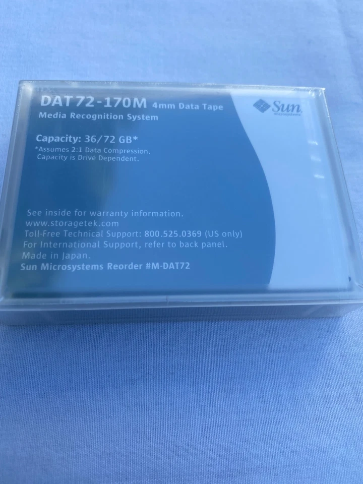 Sun DAT72 170M 36GB /72GB 4mm Data Tape Cartridge - NEW - Sealed - Free Shipping - Image 2 of 2