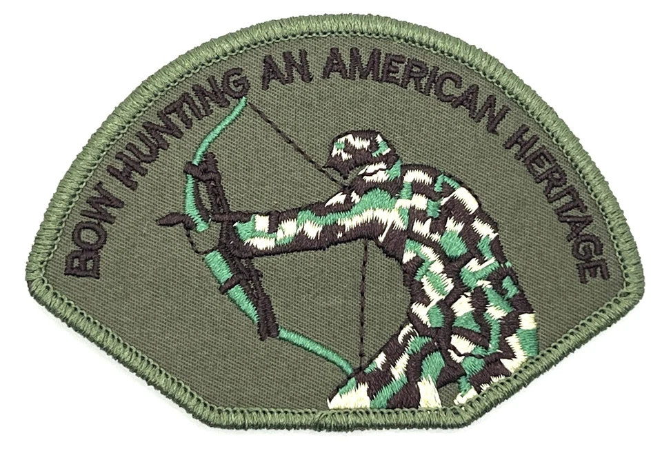 BLANK Bow Hunting American Deer Hunter Camo Archery Gun Patch Vintage Retro Style