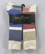 Men's Goldtoe Stanton 6 Pair Color Block Size 6-12.5 Socks
