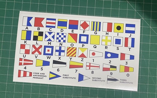 CALCOMANÍA PEGATINA CÓDIGO BANDERA BARCO MARINO 18cmx 10cm PEGATINA - Imagen 2 de 3
