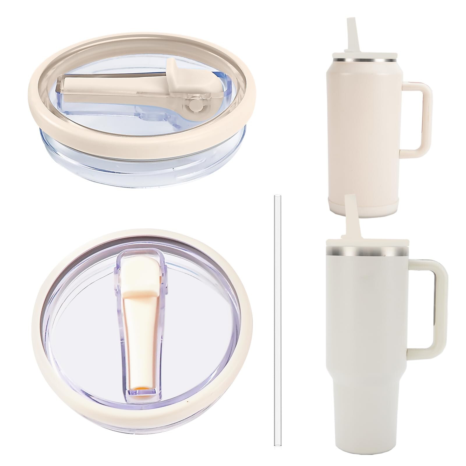 40oz Leak Proof Tumbler Lid Replacement with Straw Fits Stanley 40oz 64oz Tumblers