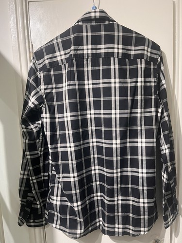 JACK & JONES PREMIUM BLACK CHECK SEMI FITTED COTTON BUTTON COLLAR SHIRT Large - Picture 6 of 6