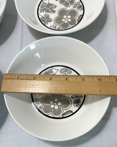 Lot 4 Mikasa Duplex Casablanca Ben Seibel Soup Cereal Bowls White Gray Black MCM - Picture 4 of 5