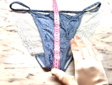  VTG Second Skin Victoria  s Secret Satin Pantie Bikini Blue SZ XL 