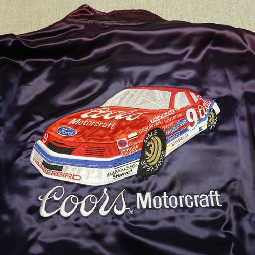 Vintage Ford Motorsport Jacket XL Purple Coors Motorcraft Thunderbird B. Elliott - Picture 23 of 23