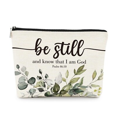 EXUQO Christian Inspirational Be Still and Know that I am God Makeup Bag,PSAL...