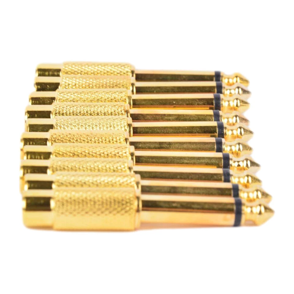 10x 1/4 6.35mm TS Mono Male to RCA Female Audio Adapter Converter Connector US - Image 2 of 4