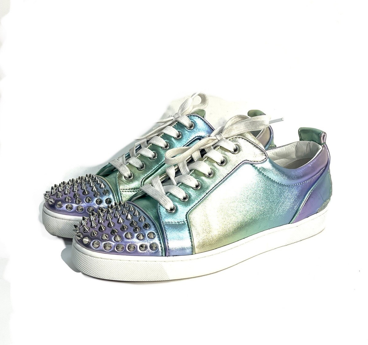 Christian Louboutin Iridescent Fun Louis Spike Men Sneakers Size