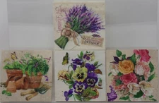 Natural Stone Decorative Coaster  4 Piece Flowers Set *SKU-15*