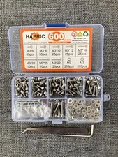 600 Pcs M3 Screws Assortment Bolts Kit, Metric Machine Screw Kit M3 M4 M5