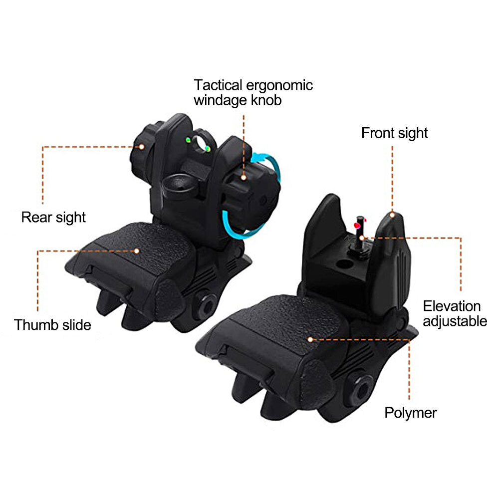 Fiber Optic Polymer Sights AR15 Sight Flip Up Sight Optic Fiber AR15