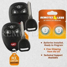 2 New Replacement Keyless Remote Car Fob for 15913421 + Circle Plus Keys n Clips