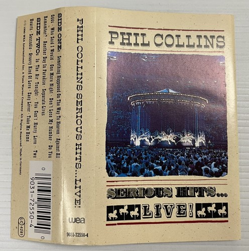 Phil Collins Serious Hits Live Music Cassette Tape 9031-72550-4 wea Records 1990 - Picture 6 of 24
