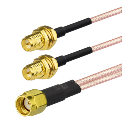 Y type 1 RP-SMA Male to 2 RP-SMA Female branch RF Pigtail RG316 20cm Cable 8inch