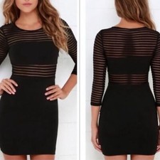 LuLu’s black mesh bodycon dress size XS Xsmall