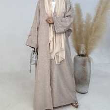 Islamic Abaya Muslim Women Open Cardigan Dress Kaftan Dubai Loose Caftan Ramadan