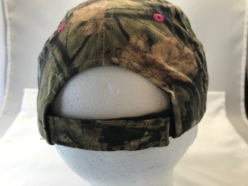 NWT Women's Mossy Oak Green & Pink Camouflage Camo Baseball Cap Hat Adjustable - Picture 4 of 4