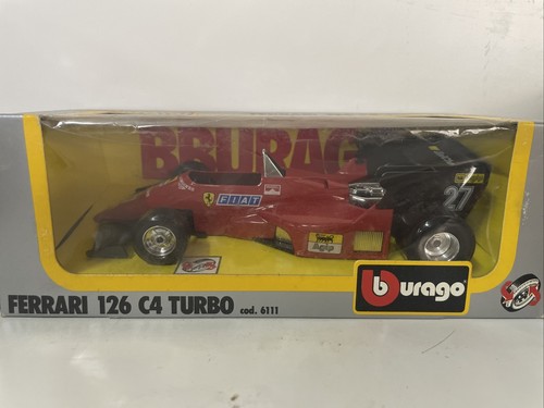 New BURAGO Ferrari 126 C4 Turbo 6111- 1:24 Scale Die Cast Made Italy Vintage