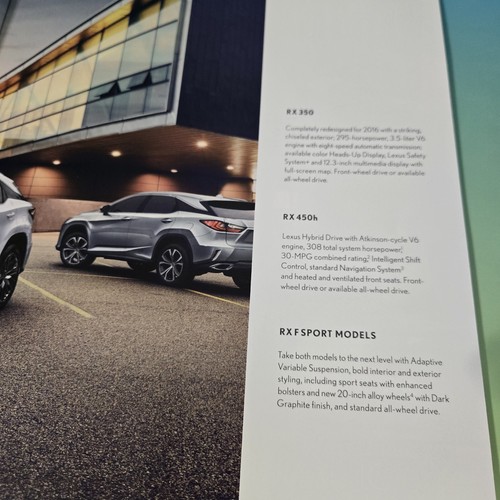 2016 Lexus RX 45-page Original Car Sales Brochure Catalog New Old Stock - Picture 4 of 6