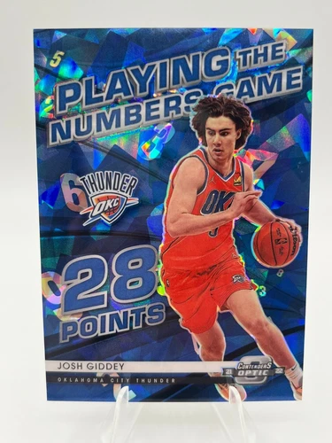 2021-22 Contenders Optic Playing the Numbers Game Josh Giddey Blue Ice /75 RC