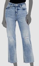  70 Inc International Concepts Women's Blue Distressed Straight Leg Jeans Size 2