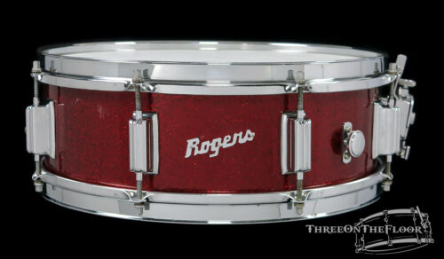 1966 Rogers Powertone Vintage Snare Drum Red Sparkle Pearl : 5 x 14 - Afbeelding 1 van 24