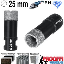 Diamantbohrkrone Ø 25 mm Diamant Granit Fliesen Bohrkrone Bohrer Loch Fräser M14