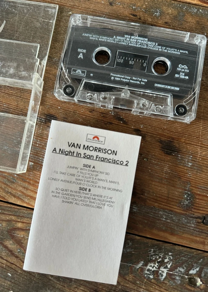 Van Morrison A Night In San Fransisco Promotional Copy Cassette Tapes 1994 NYC - Image 3 of 4