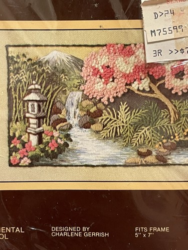 Vintage SUNSET STITCHERY Tea Garden Kit #846 Brand New Needle Point 5”X 7” NOS - Picture 4 of 6