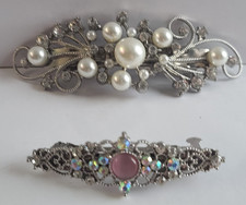 Lot 2 of Big Hair Clip  Small Hair Clip in Silver with Sparkle Flower