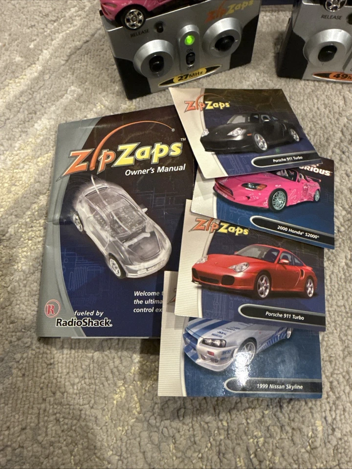 VTG Radio Shack Zip Zaps Micro RC Cars & Remotes FAST & Furious, Porsche Read - Image 4 of 4